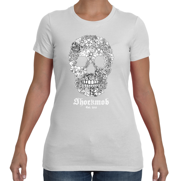 Flowered Skull Womens Tee