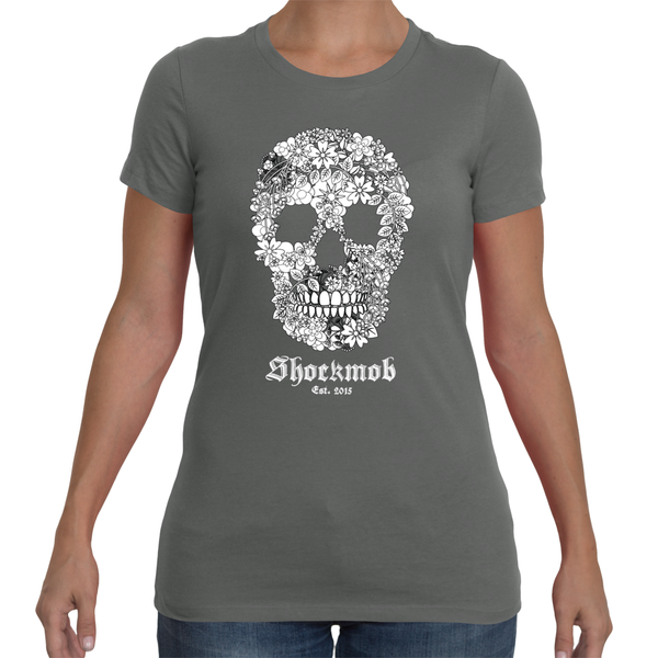 Flowered Skull Womens Tee