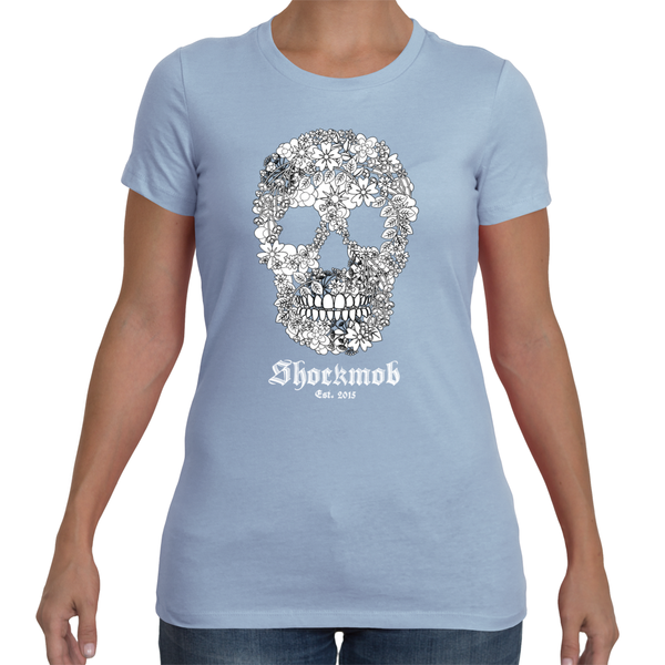 Flowered Skull Womens Tee