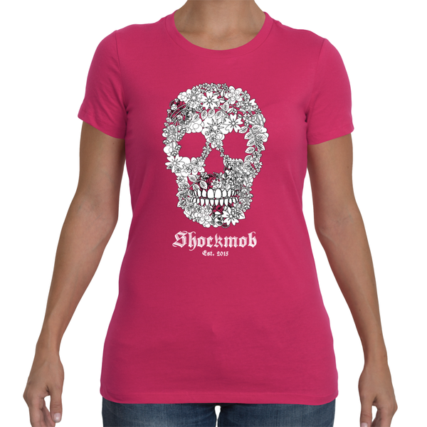 Flowered Skull Womens Tee