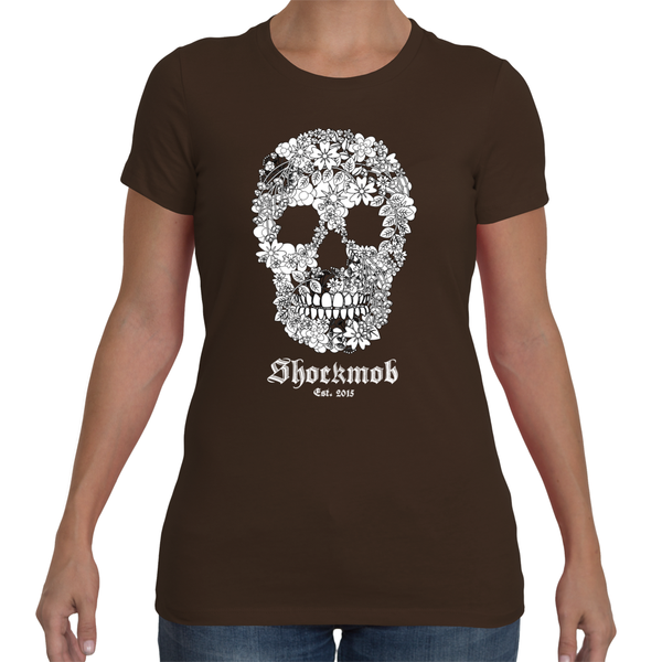 Flowered Skull Womens Tee