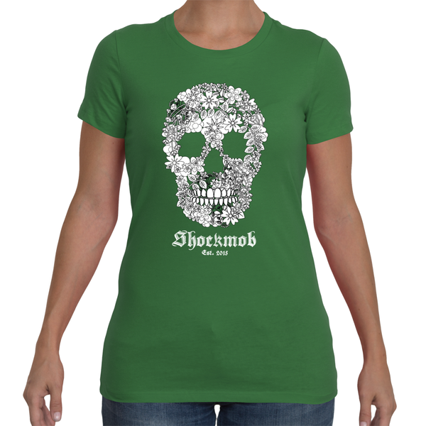 Flowered Skull Womens Tee