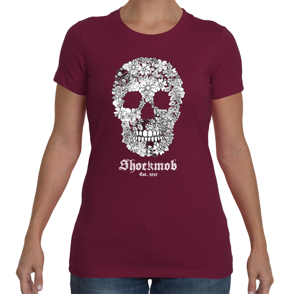 Flowered Skull Womens Tee