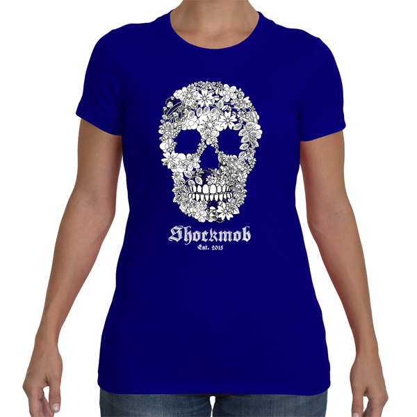 Flowered Skull Womens Tee