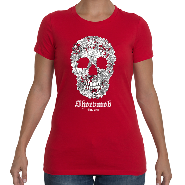 Flowered Skull Womens Tee