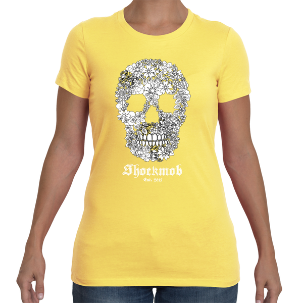 Flowered Skull Womens Tee