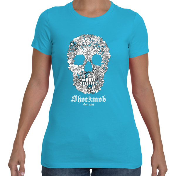 Flowered Skull Womens Tee