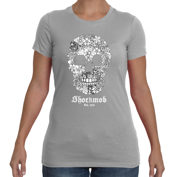 Flowered Skull Womens Tee