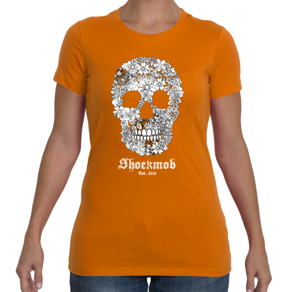 Flowered Skull Womens Tee